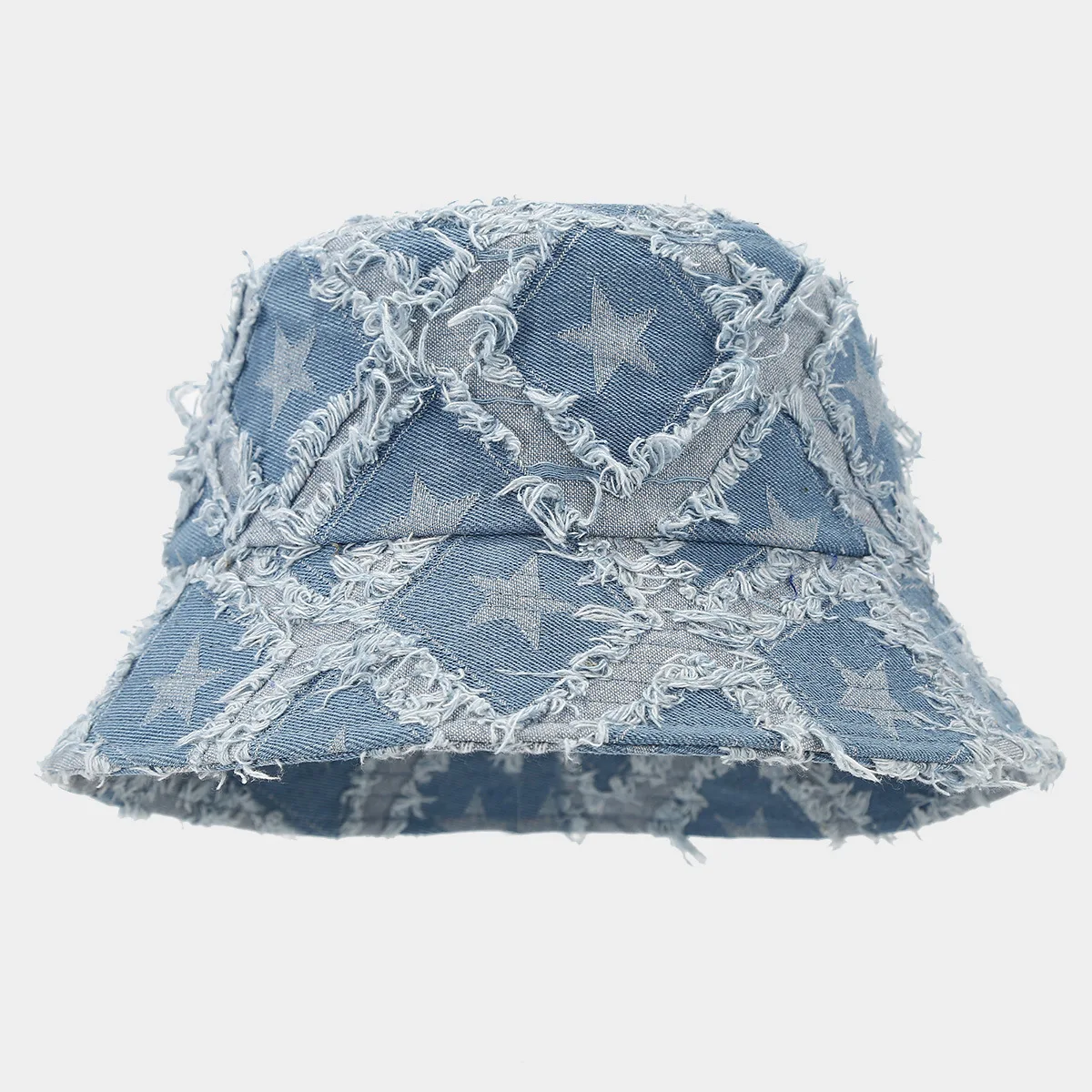 

Denim Bucket Hat Women Summer Sunshine Protection Stars Big Brim Cap Accessory For Outdoor Beach Fishing Swimming Hiking