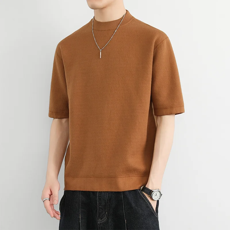 

Мужской вязаный свитер с флисовой подкладкой, повседневный базовый однотонный топ из высококачественной пряжи, свободный крой, мягкий и удобный.