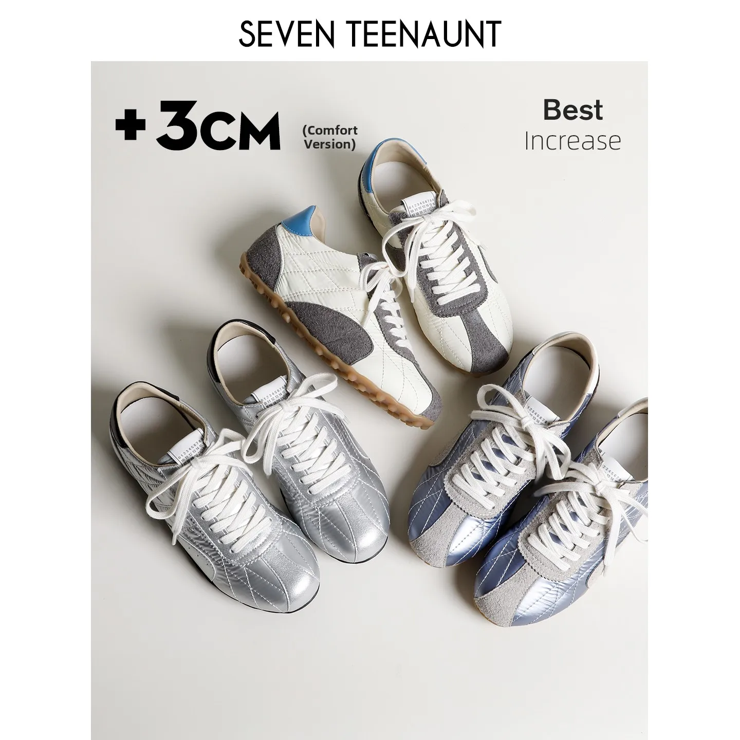 

Leather Retro Soft Bottom Women's Running Shoes Comfortable Casual Sports Deqin Shoes Rubber Outsole round Toe Deep Mouth