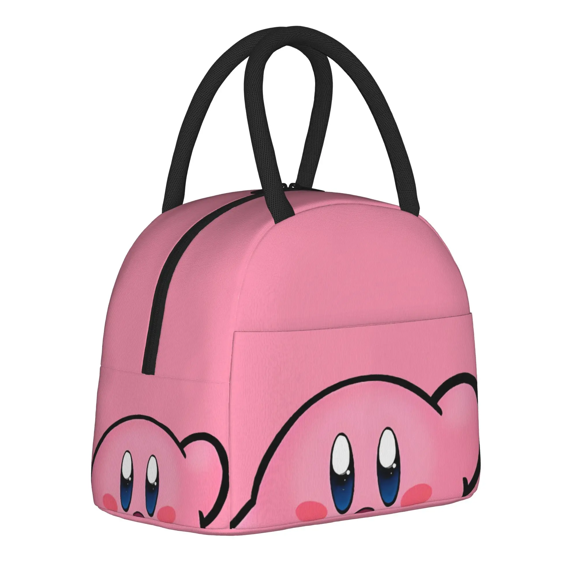 

Kirbys peeker game Insulated Lunch Bag for Men Women Storage Food Box Reusable Cooler Thermal Lunch Boxes For Picnic