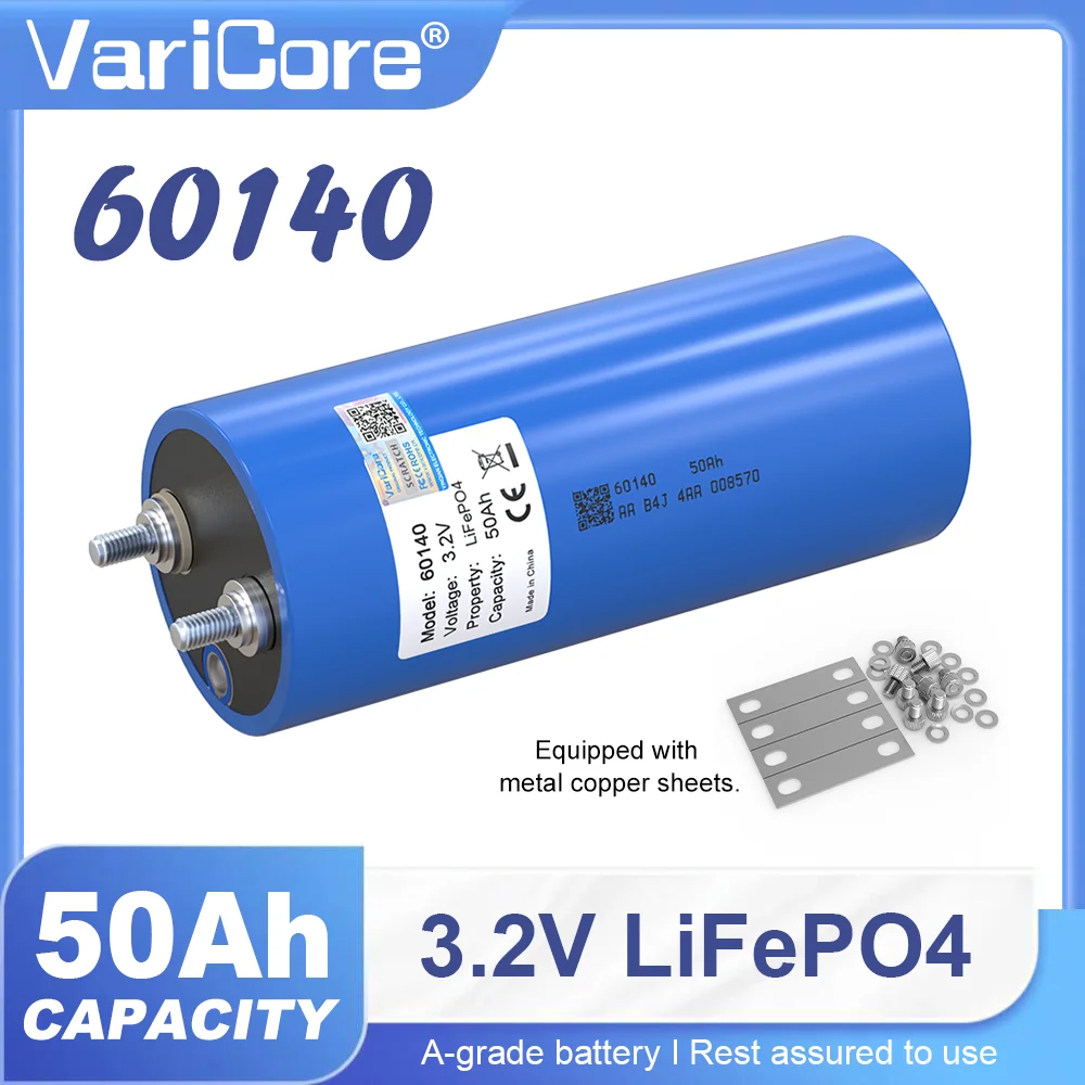 

1-2pcs 3.2V 50Ah LiFePO4 Battery 60140 Lithium iron phosphate batteries for 12V 24V 3C Motorcycle Car Golf Cart Camping Trip