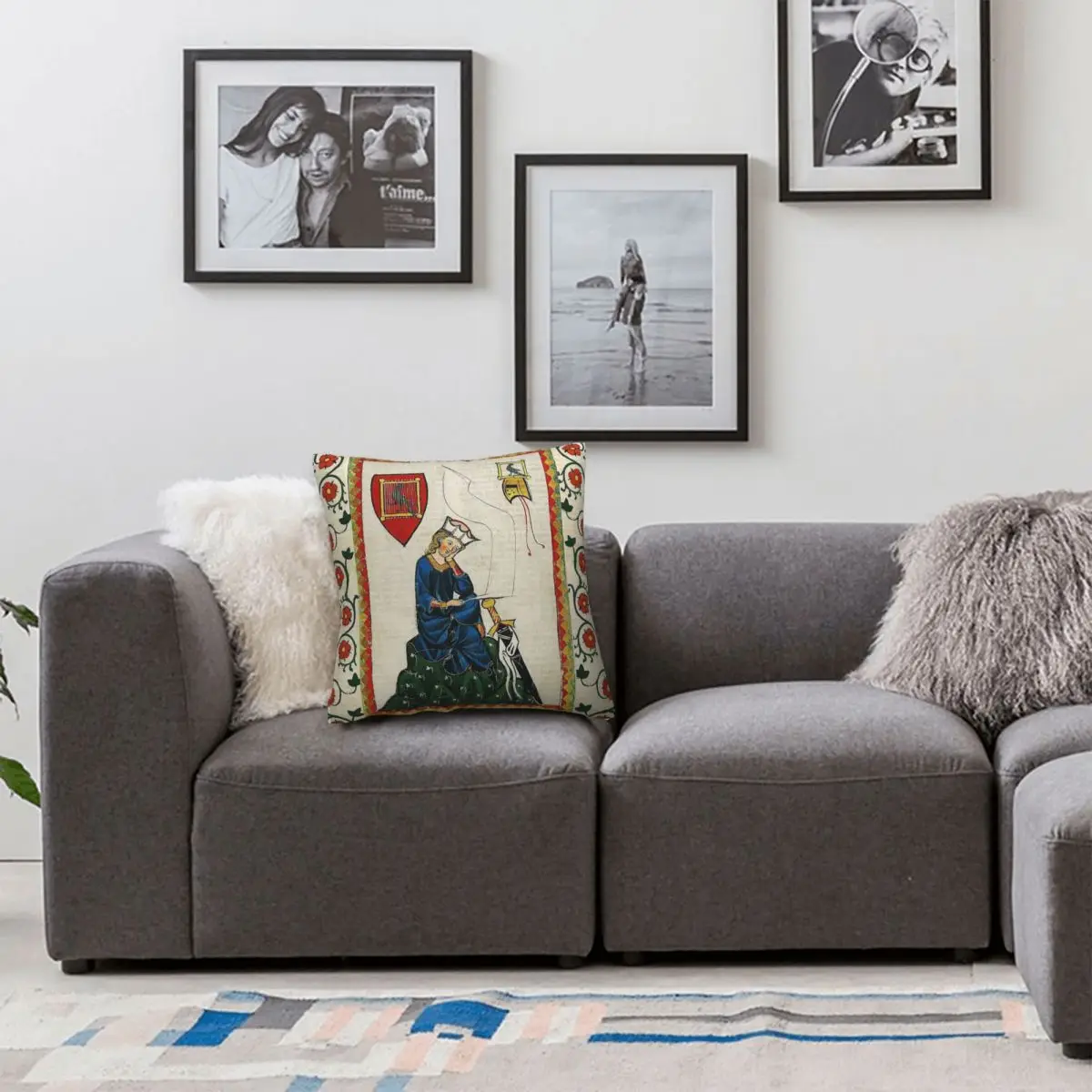 غنائي الشاعر والتھر فون دير فوجلويد ساحة المخدة البوليستر الكتان المخملية نمط البريدي كيس وسادة أريكة مقعد وسادة 45x45 #6