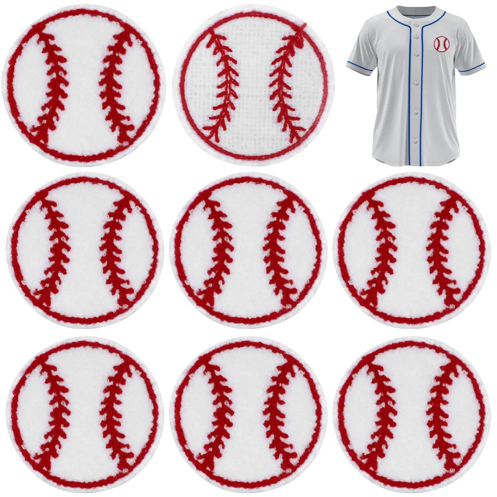 

10pcs Embroidered Labels Patches Daily Use Baseball Patches for Sports Jacket Decorative Wear Resistant Hat Coat Accessories
