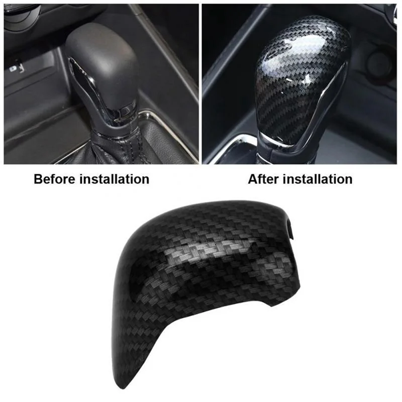 

A95E-2X For MG ZS 2017 - 2020 EV MG6 Carbon Fiber ABS Gear Shift Knob Head Cover Trim Car Accessories