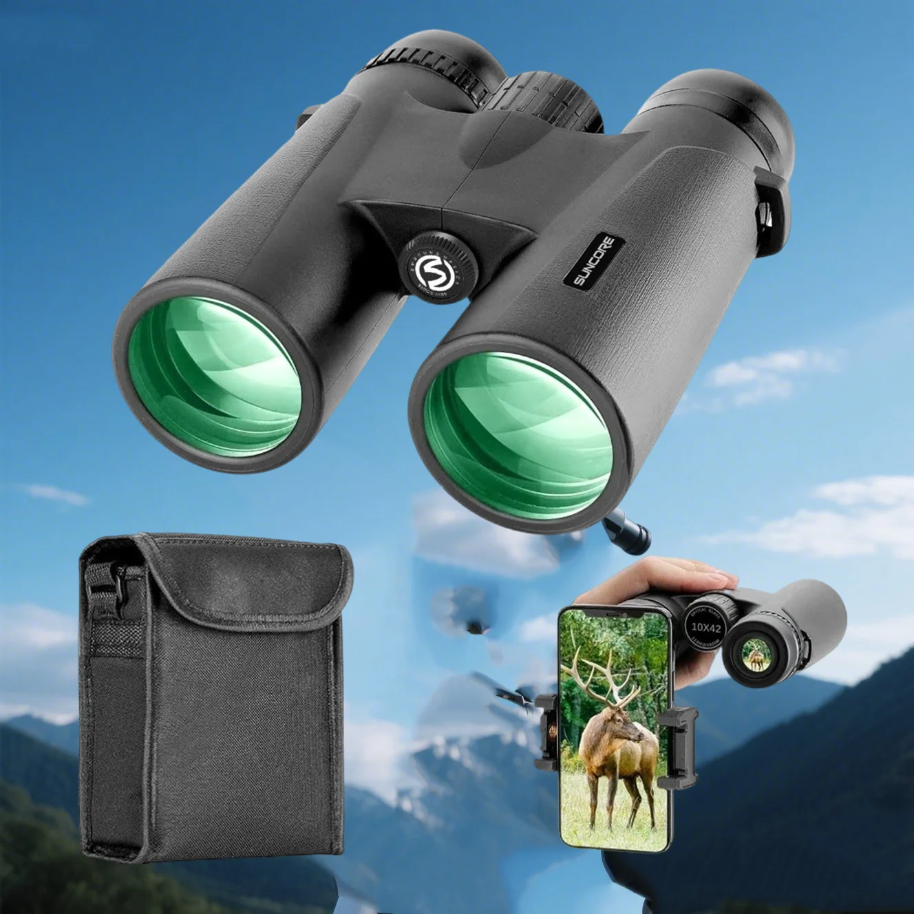 10×42High cost-performance binoculars for adults,BAK4,HD professional,for bird watching,travel,stargazing,hunting,concerts - view 3