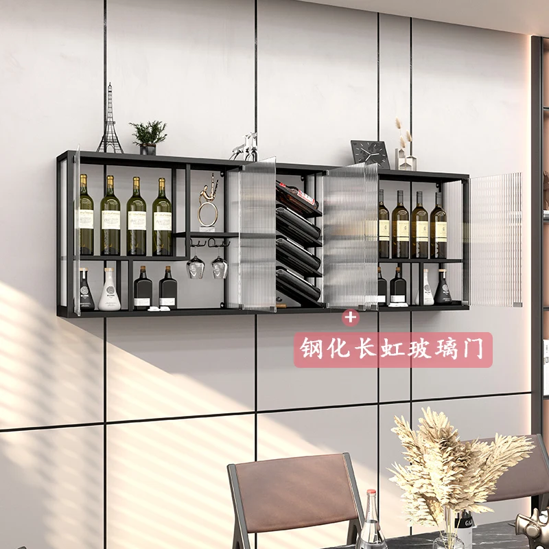 

Restaurant wall wine rack, wall decoration rack, wall-mounted red wine rack, household wall-mounted wine cabinet display cabinet