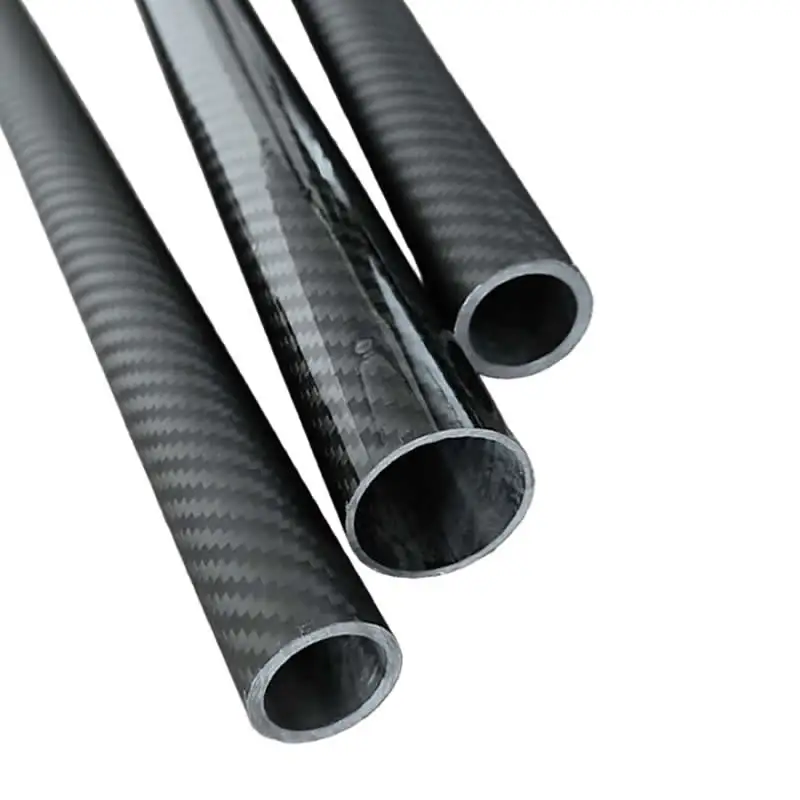 3K Carbon Fiber Tube Pipe 2.5mm Wall Thickness 8-54mm OD High Strength Lightweight for Table Tennis Rackets