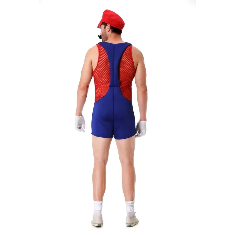 

COSda@Super Luigi Brothers Cosplay Costume for Men, Carnival Costume, Fun Plumber Outfit, for Hal