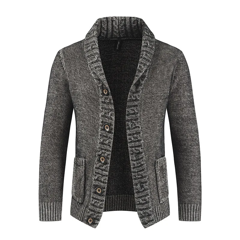 New Men's Autumn Collar Simple Casual Fashion Cardigan Sweater