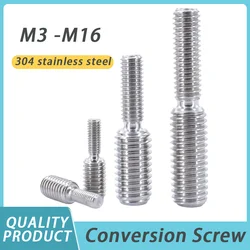 Reducing Conversion Screws M3 M4 M5 M6 M8 M10 M12 M14 M16 Thread Adapter Male to Male Conversion Double Head Transfer Screw Bolt