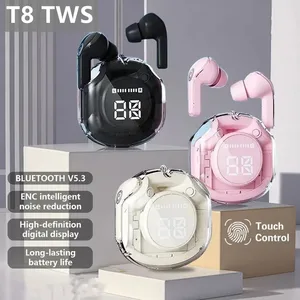 T8 Pro TWS BluetoothイヤホンLEDデジタルディスプレイ付き透明 8ベストセールスQCY Melobuds -6
