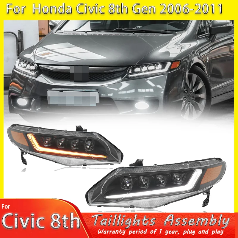 

Светодиодный фонарь, обновленный задний фонарь, модифицированный для Honda Civic 8-го поколения, фара 2006-2011, динамический сигнальный фонарь, автоаксессуары