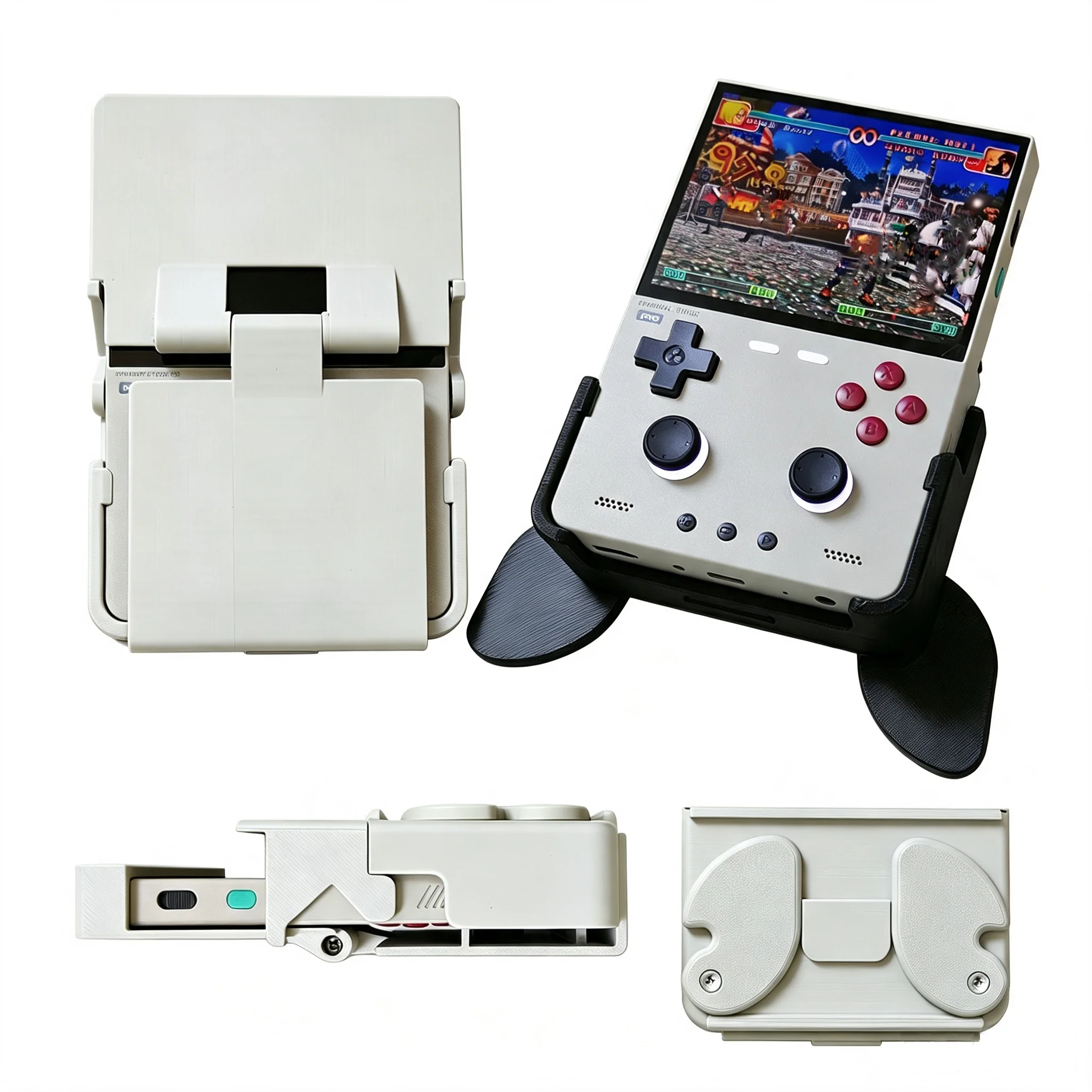 3D Printed Retractable Hidden Grip For TRIMUI BRICK PRO Ergonomic Handheld Controller Grip With Screen Cover Full Port Access