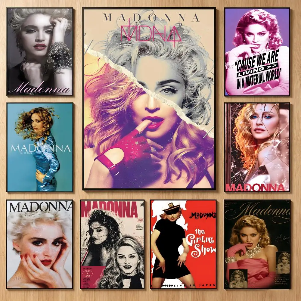 Iconic Musician M‑Madonna Poster Classic Self-Adhesive PP Wall Sticker for Living Room Bar Decor Gift