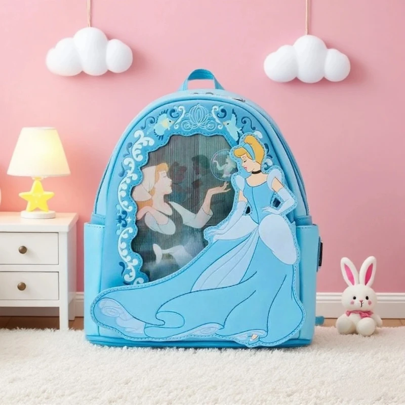 

Рюкзак принцессы Золушки Disney Loungefly — рюкзак с эффектом линз, модная школьная сумка для девочек, коллекционный подарок