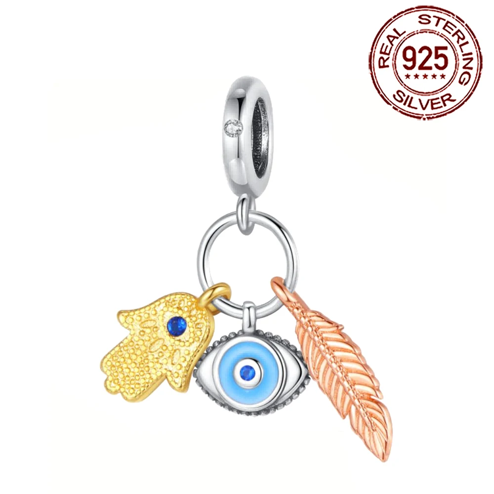 

Ahthen 925 Sterling Silver Beads Demon's Eye,Hand of God Charm fit Snake Chain Bracelets Necklaces for Women Jewelry Making