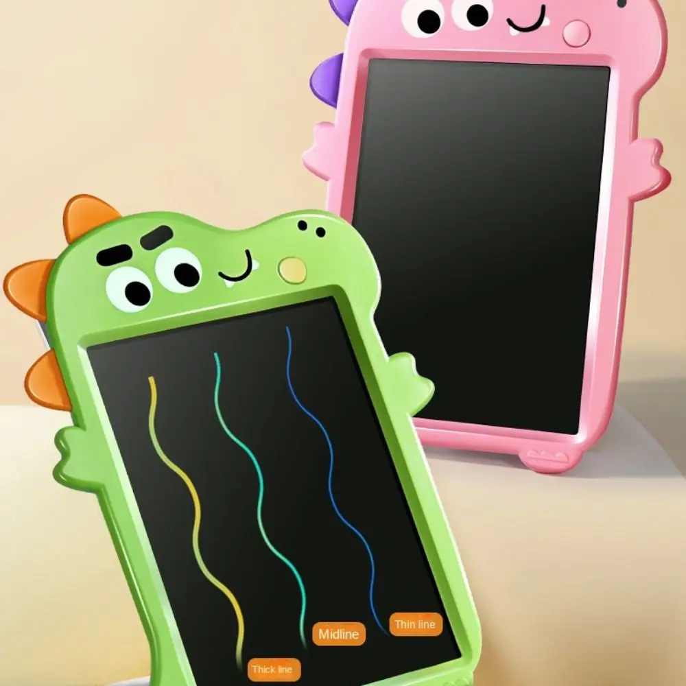 恐竜 LCD 描画ボード カラフルな再利用可能な書き込みタブレット 子供用 ロックボタン 消去可能な落書き描画パッド