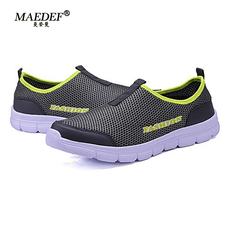 MAEDEF Casual Sneakers Mens Wear-resistant Walking Shoes for Men Anti Slip Tennis Shoe Outdoor Flat Mesh Breathable Male Sneaker