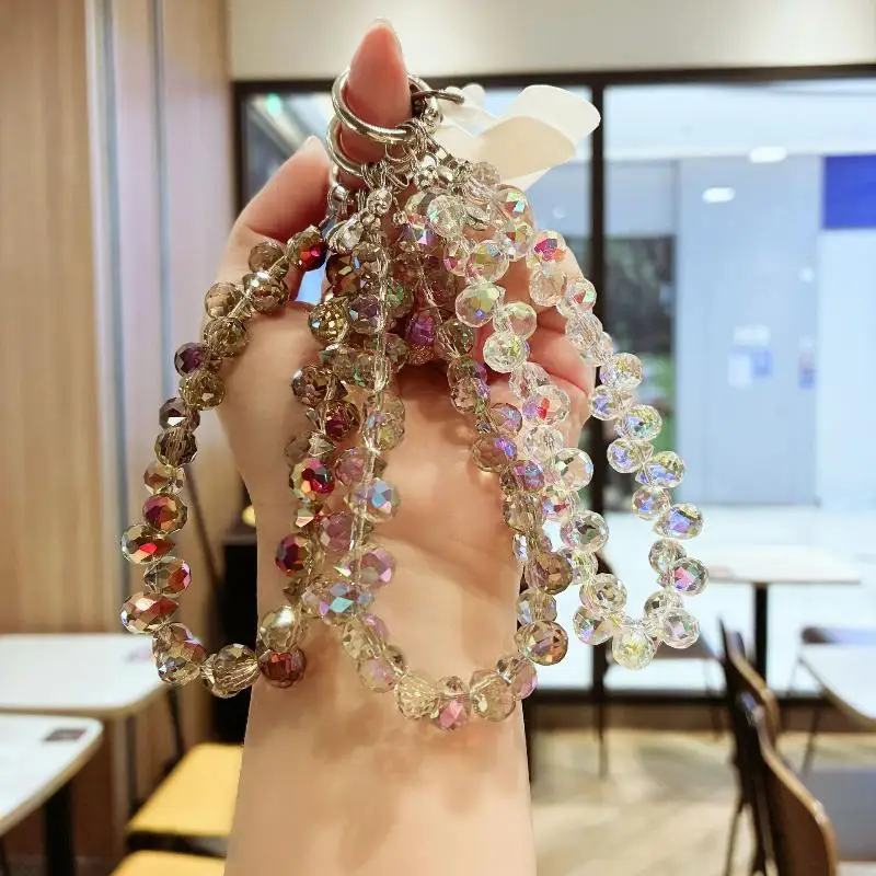 1 Piece Lanyard High-end Luxury Short Water Drop Crystal Hanging Chain Hand-held Pendant Hand-beaded Wrist Chain Mobile Phone - náhled 3