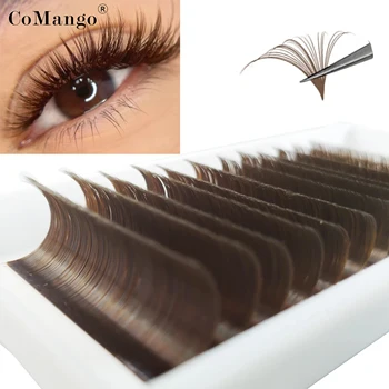 CoMango Dark สีน้ําตาล Easy พัดลม Eyelash EXTENSION C/D Curl ผสม 8-14 มม.Ombre ขนตาขนตาคุณภาพสูงสีสัน Blooming