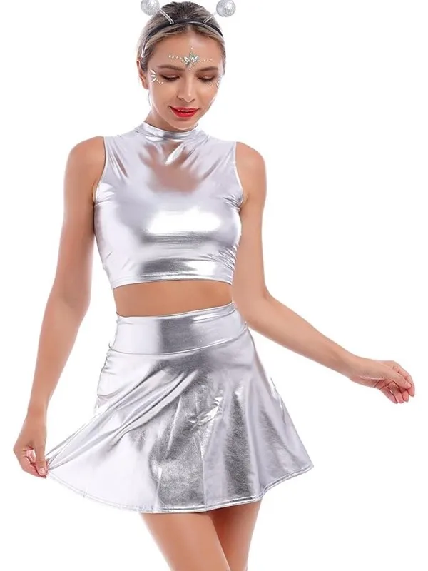 Kostium na Halloween dla dorosłych, robot astronauta, kombinezon kosmiczny, srebrny żelazny ludzik, strój sceniczny, tradycyjny chiński strój damski