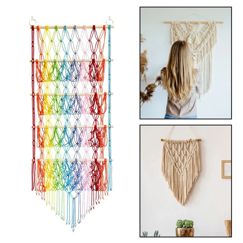 Hanging Organizer Plush Toy Storage Stuffed Animal Net Hammock Boho Macrame For Home Bedroom Books Children Bath Toys