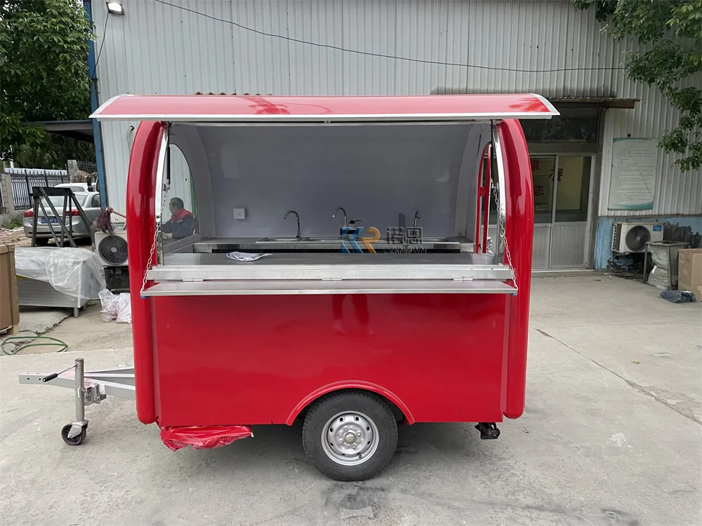 Fast Food Cart Mobile Restaurant Custom Size Fully Catering Equipments Coffee Snack Kiosk Food Truck Trailer