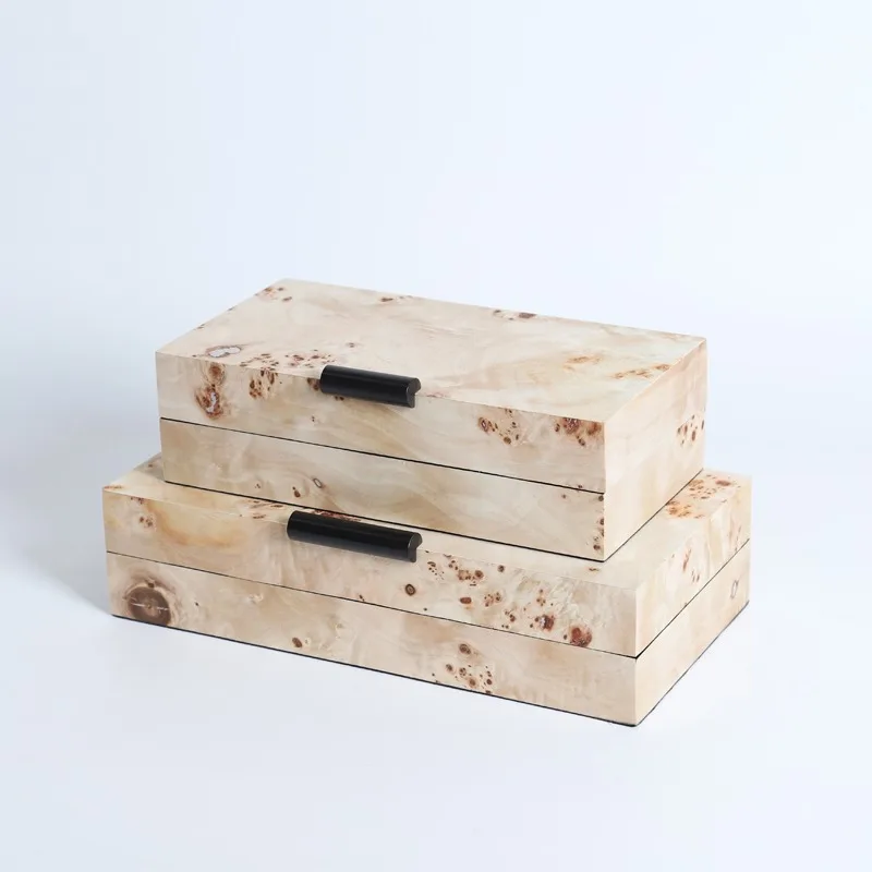 Modern minimalist light luxury high-end tumor veneer storage box jewelry model room sales department decorative art desktop orna