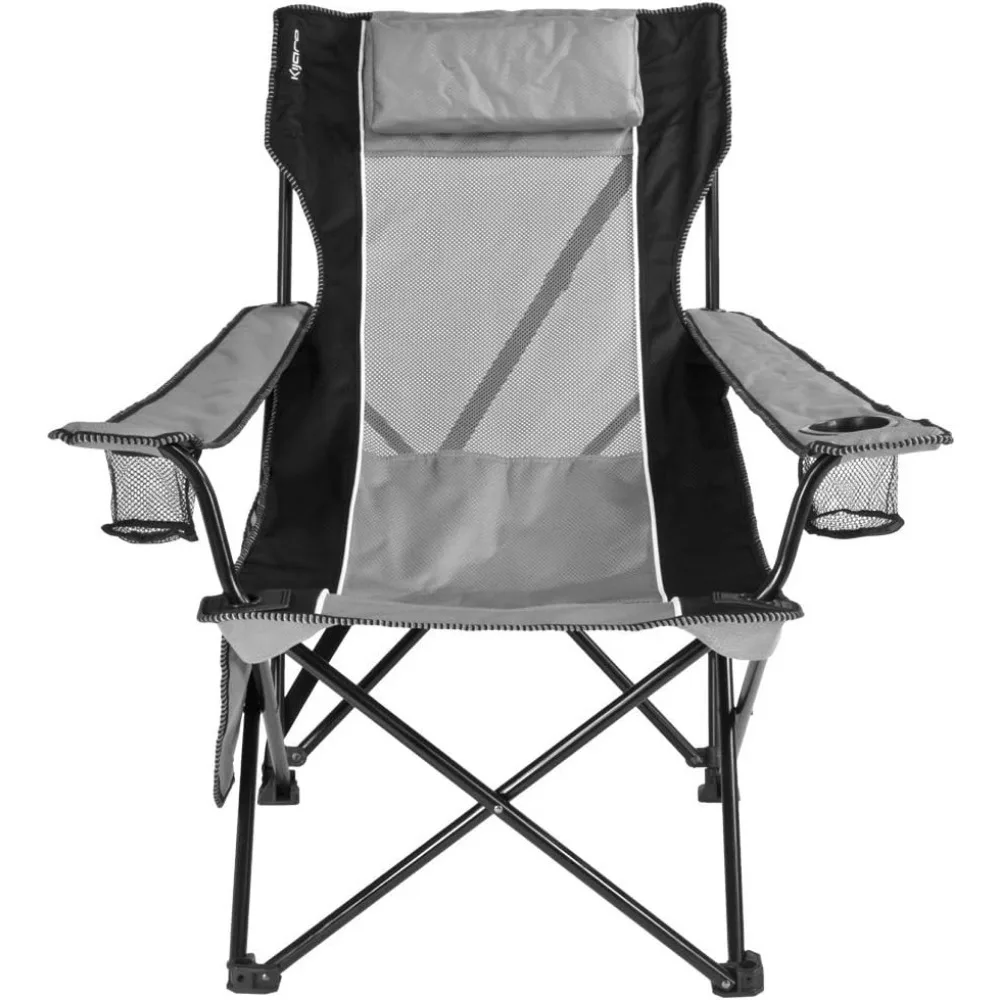 

Sling Folding Camping Chair - Enjoy The Outdoors in This Outdoor Chair with a Built-in Cup Holders and Side Organizer OR Side