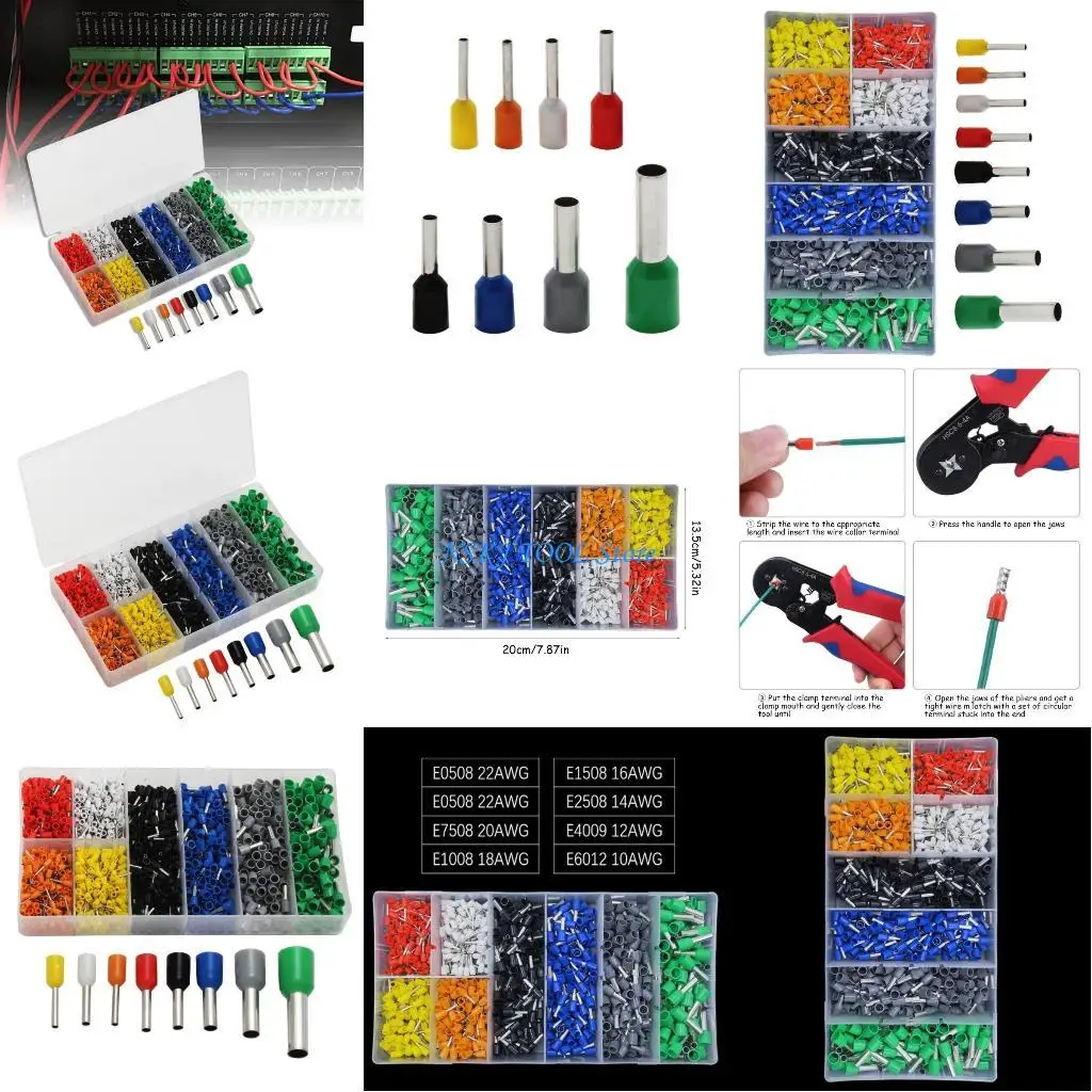L8RC Professional 280pcs Insulated Wire Ferrules Set Metal Wire Ferrules Set with Storage Box for Secure Wiring Connection