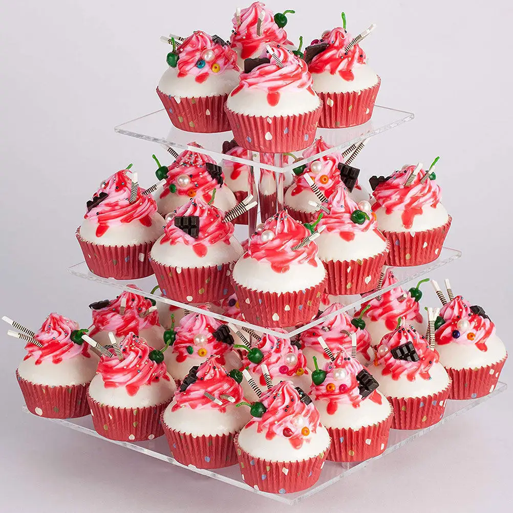 1Pcs Wedding Cake Display Stand Multi-Layer Acrylic Dessert Stand Stable Cupcake Holder Party Birthday Multi-Tier Transparent