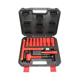 Insulated socket wrench assembly 11-piece set, new energy insulated socket wrench 1000V 10/12/13/14/17/19/22/24mm