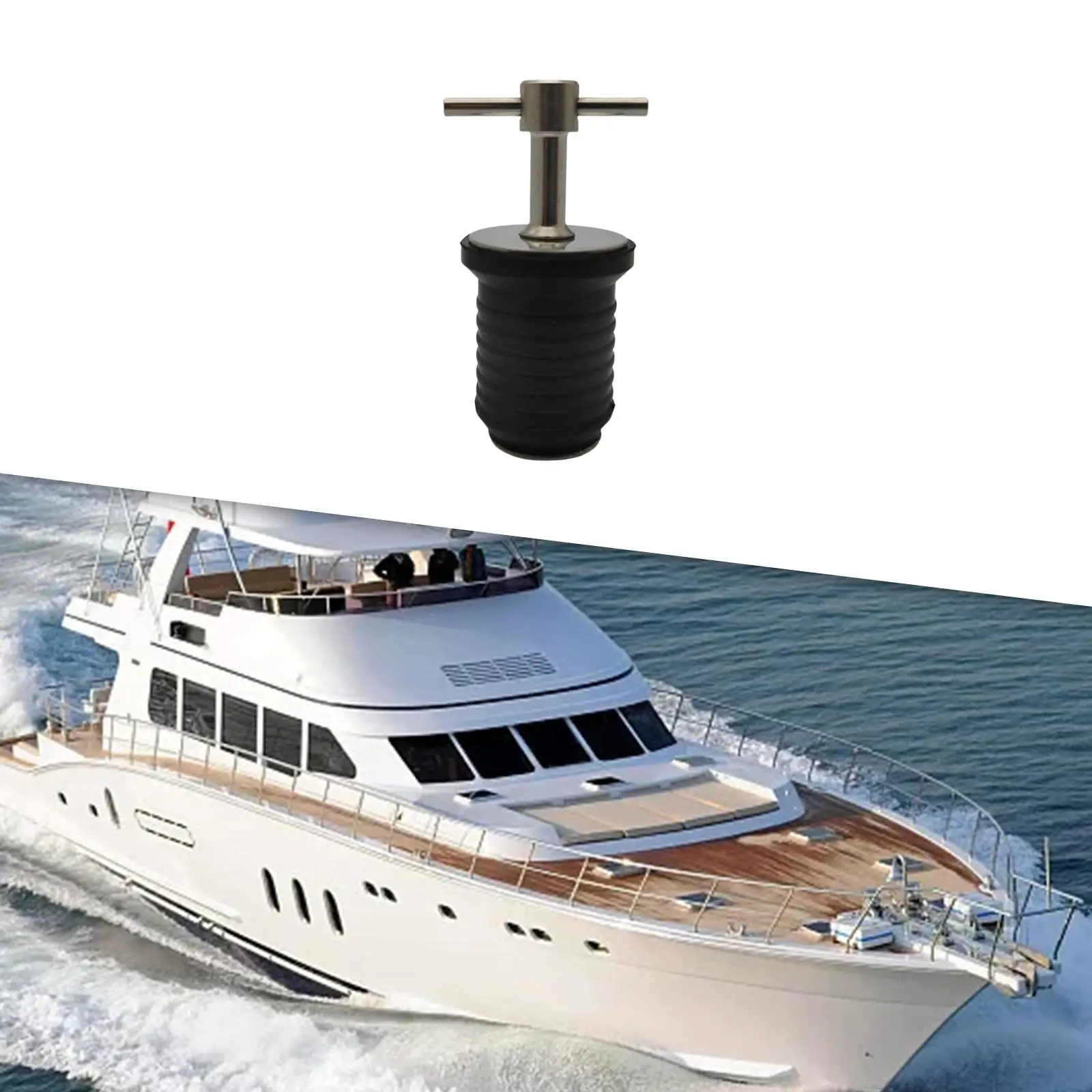 

1inch T Handle Drain Plug Strong Easy to Use Snap Handle Drain Plug Sturdy Practical Yacht Accessories for Marine Yacht Kayaks