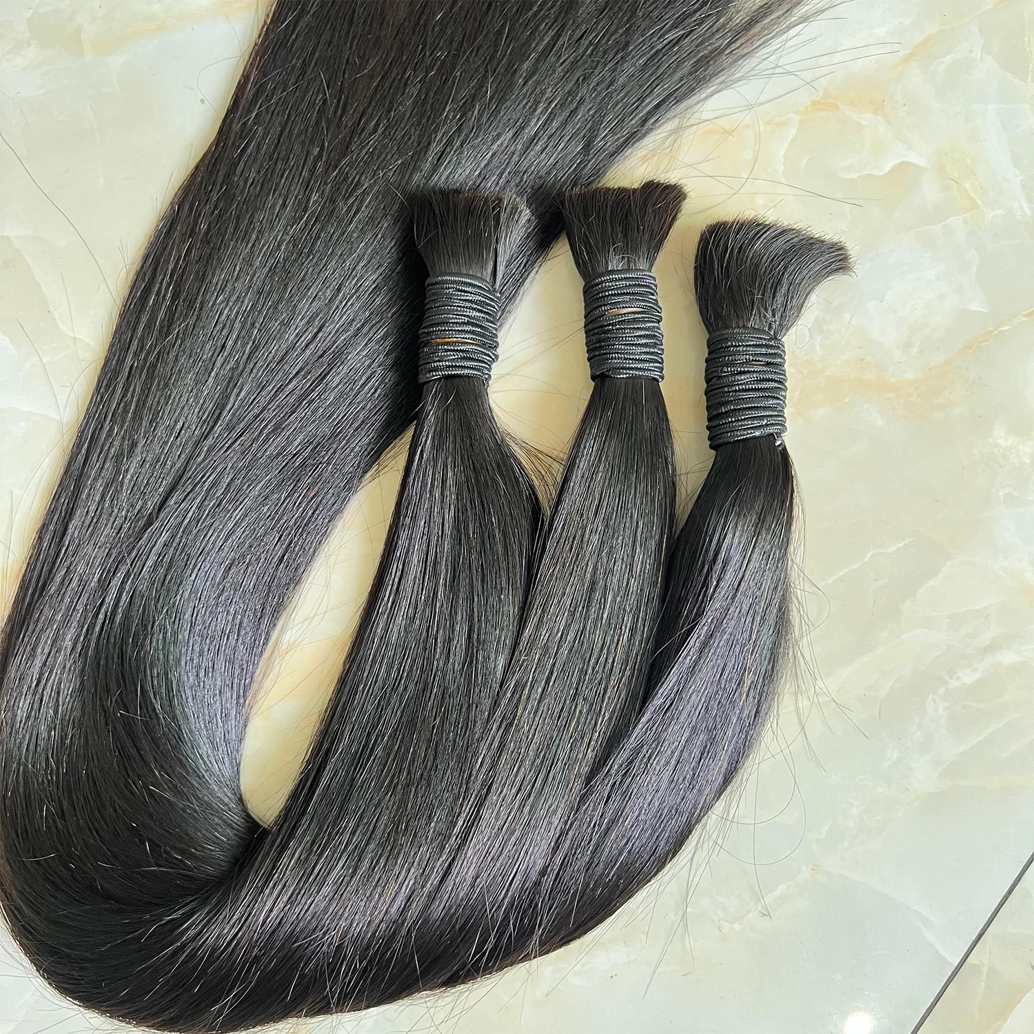 SWANEE 12A Human Braiding Hair Straight Human Hair Bulk for Braiding Straight Bulk No Weft Human Hair Extensions Natural Black