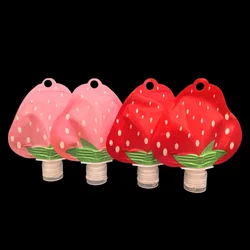 100pcs 30ml Strawberry Shape Refillable Spout Bag Plastic Sample Make Up Cosmetic Cream Lotion Liquid Packaging Bags