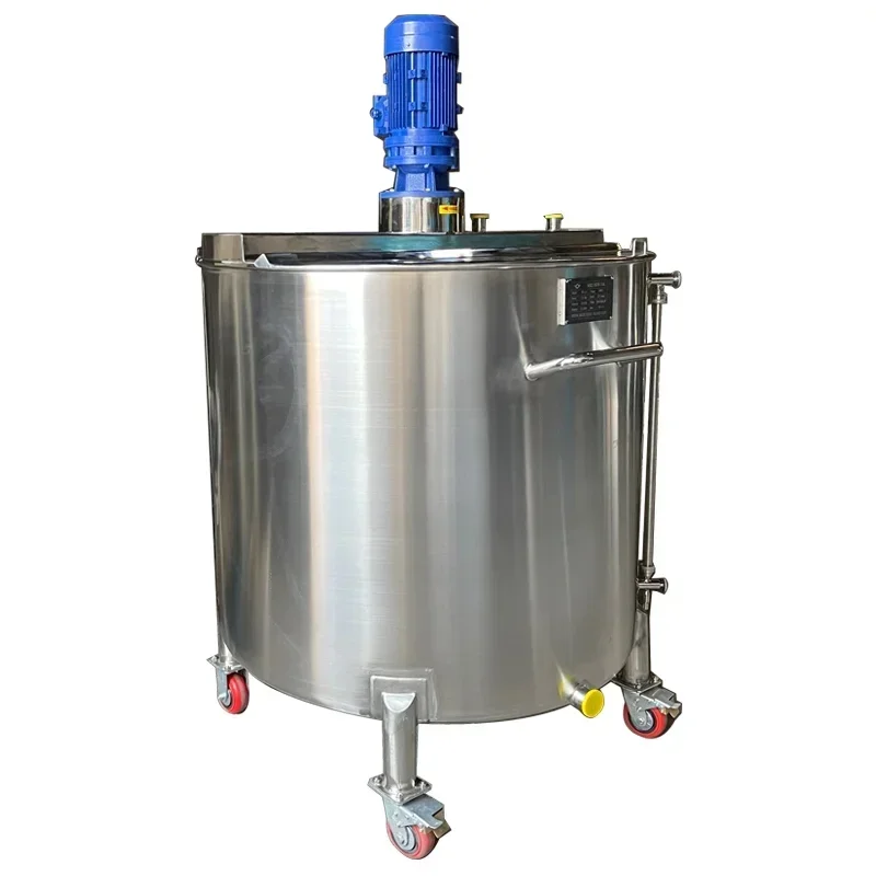 Chemical Juice Soap Heated Double Jacketed Mixing Tank Liters Stainless Steel Mixing Tank With Agitator