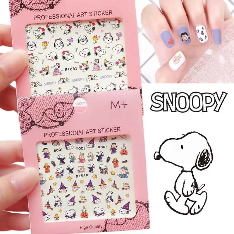 Snoopy Nail Art Decoration Cartoon Nail Slider Korean 3D Stickers on Nails Children Girls Women DIY Nail Art Ornament Stickers