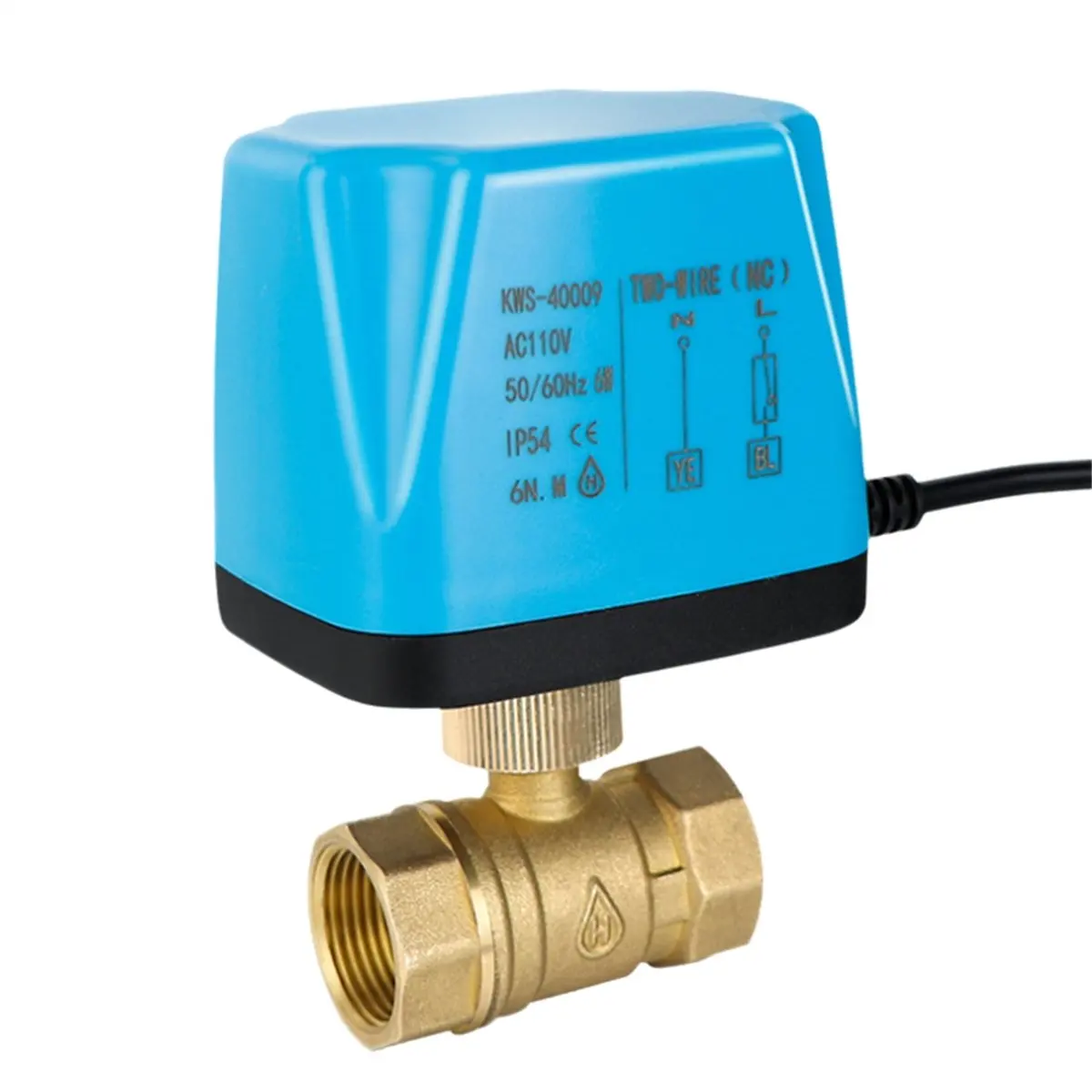 A78I NorA78Iy Closed Motorized Ball Valve AC110V 2-Wire Brass Electric Solenoid Valve DN15 Replace Solenoid Valve