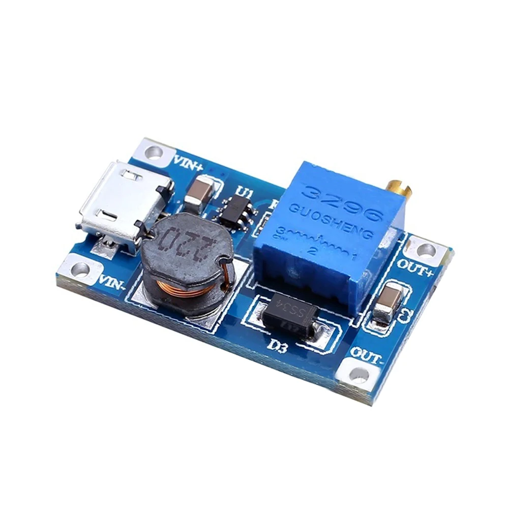 MT3608 DC-DC Booster Power Module Adjustable Booster Power Supply Module Type-C/Micro 2/24V To 5V/9V/12V/28V for Arduino DIY Kit