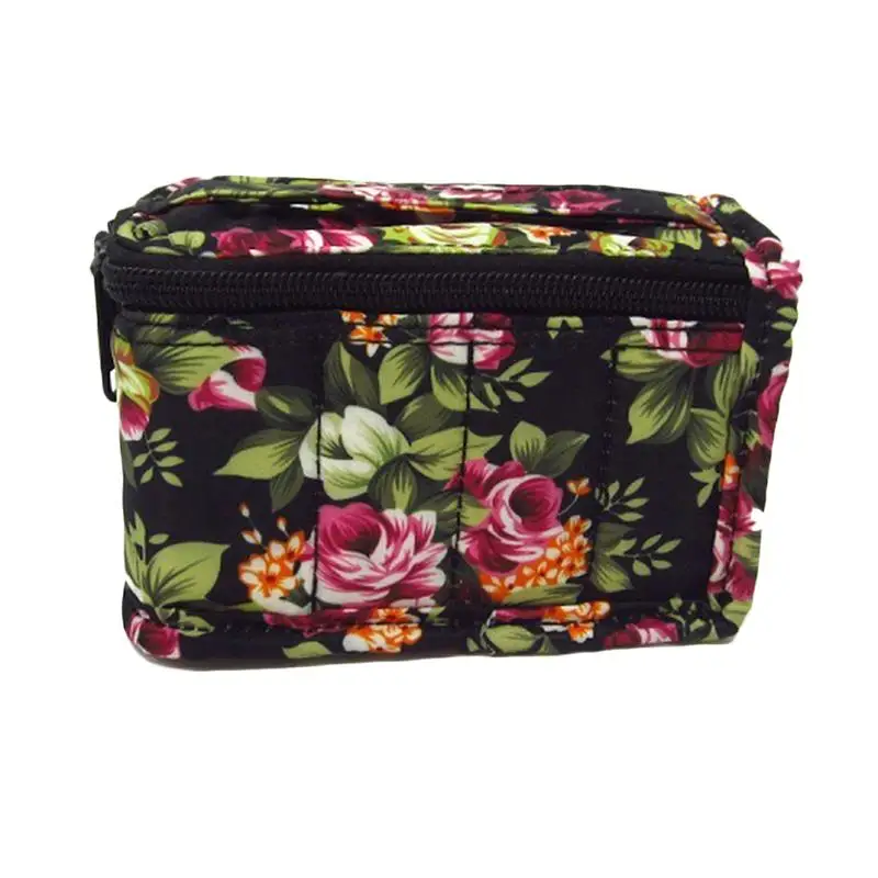 

8 Grid Aroma Essential Oil Storage Case Travel Portable Carrying Holder Bag Floral Style Essential Oil Bottle Storage Bags