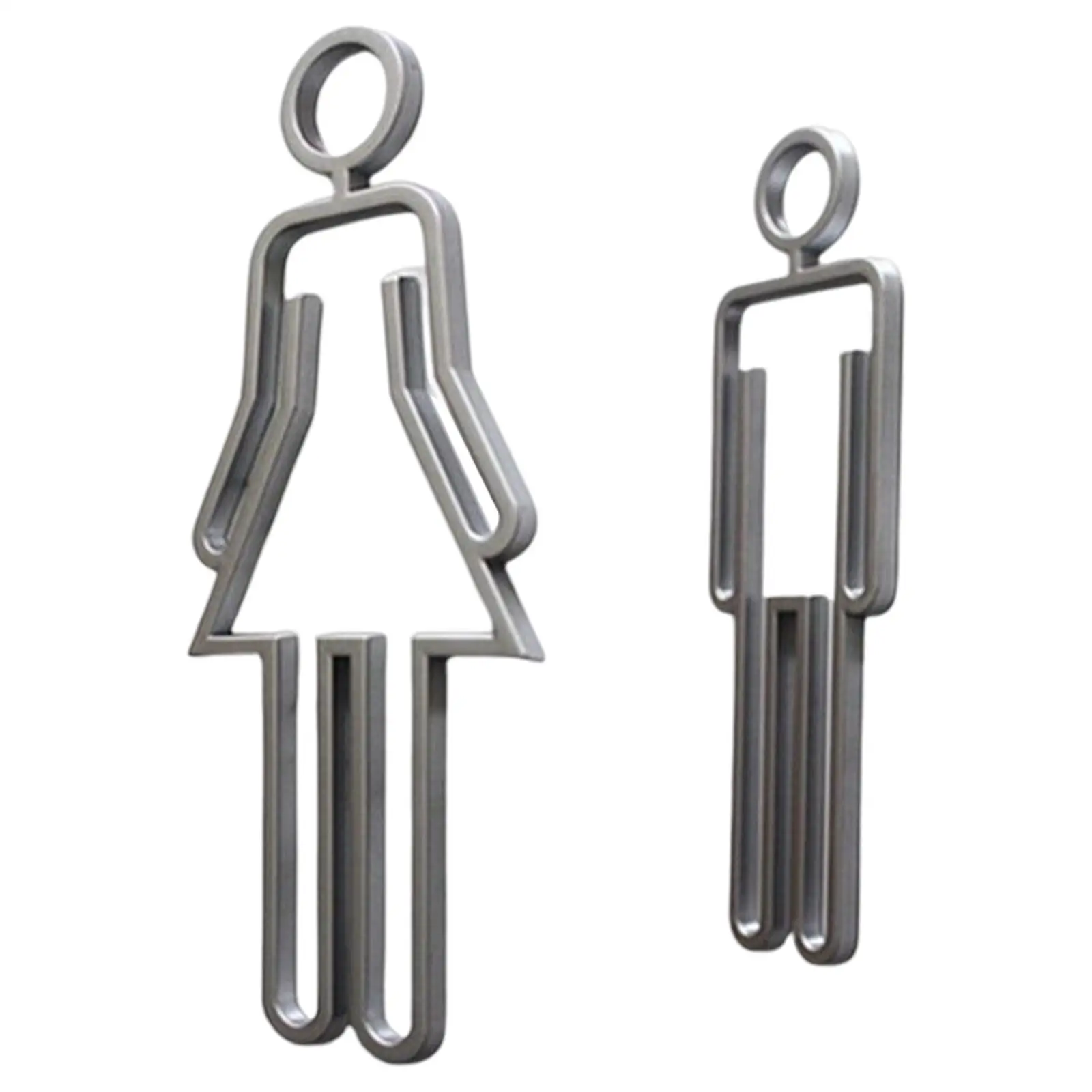 Simple Toilet Door Sign Figure Lightweight ABS Plastic WC Stickers Decals for Shop Restroom Signage Hotel