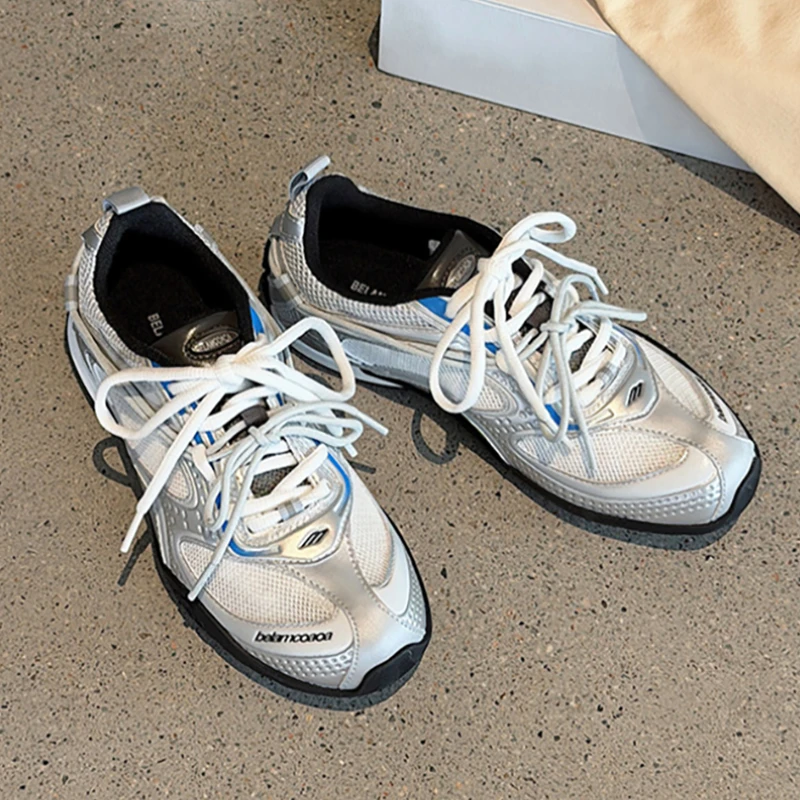 Koreantrendy Mesh Vulcanized Shoes,Breathable Comfort Non-slip Casual Sports Shoes,Gym Vulcanized Shoes,Walking Tenis Flat Shoes