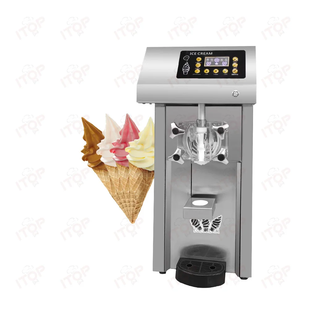 

Stainless Steel Desktop Ice Cream Maker for Making Ice Cream Sundae Cones High Output Ice Cream Production Machine