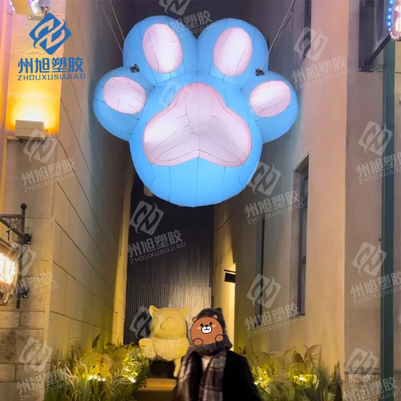 Giant inflatable foot cat  god bear animal foots sole with led light for street decoration