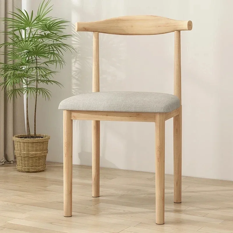 European Design Dining Chairs Trendy Upholstered Vintage Modern Dining Chairs Comfy Kitchen Linen Chaises Home Furniture