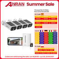 ANRAN 2K Solar Camera System Kit 4MP Outdoor Wireless Wifi Camera 4CH NVR 4 Cameras PIR Humanoid Detection Works with ARCCTV APP