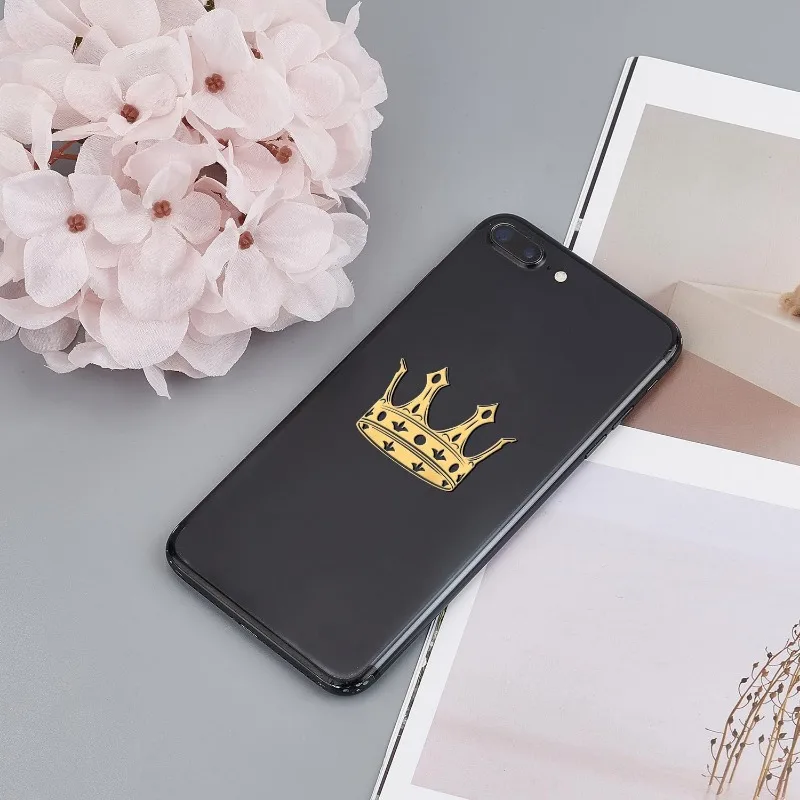 9pcs 1.6x1.6 Inch Crown Pattern Stickers Crown Metal Sticker Self Adhesive Gold Stickers Metal Gold Stickers for Scrapbooks