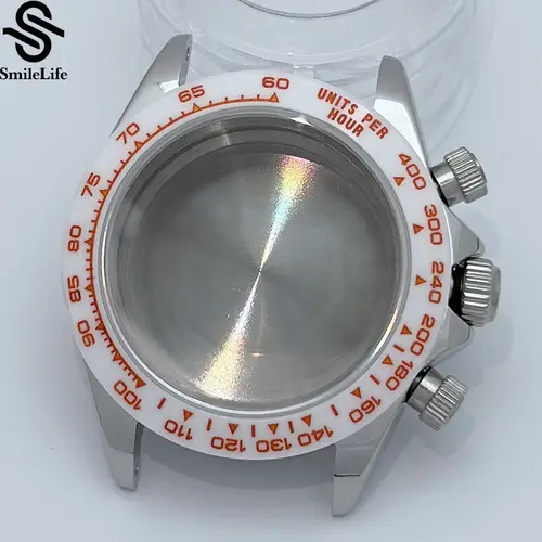 SmileLife 39mm VK63 Silver/Black/Gold Watch Case Sapphire Glass Ceramic/Steel Bezel Fit VK63 Quartz Movement Watch Accessories - Image 11