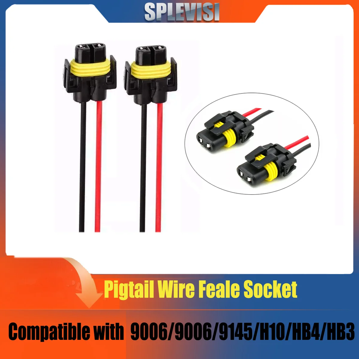

9005 HB3 9006 HB4 H10 Wiring Harness Female Socket Car Wire Connector Cable Plug Adapter For Foglight Head Light Lamp Bulb Light