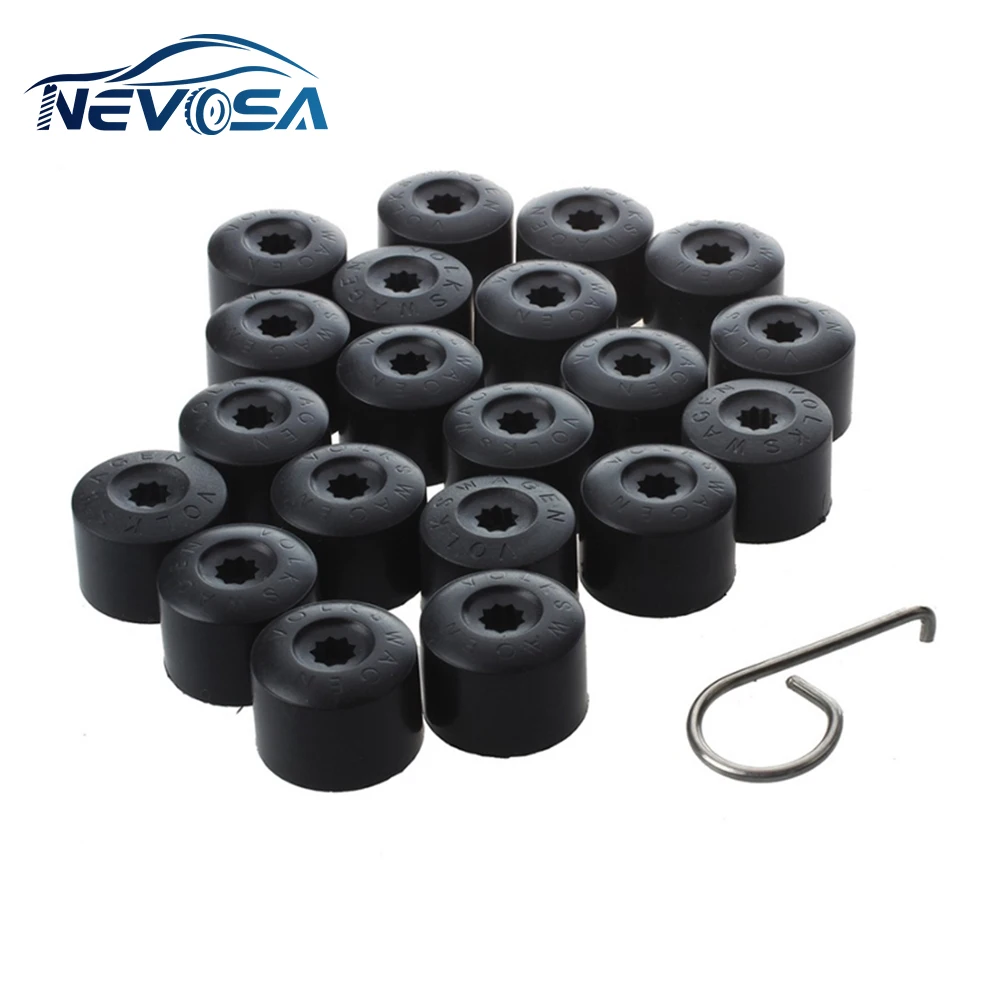 NEVOSA -cubierta de rueda de coche para Volkswagen VW Golf MK4, cubierta de perno de tuerca de cubo, tapa de 17mm, tornillos de neumático